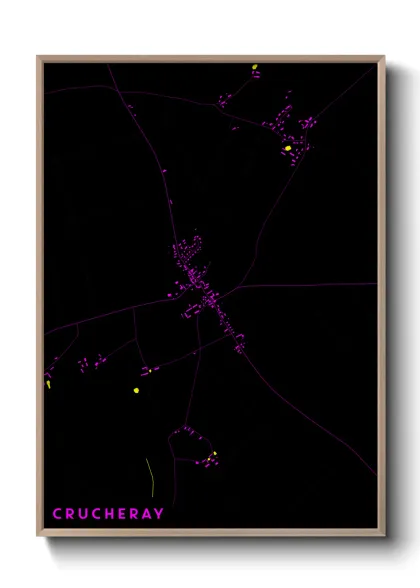 Une affiche de carte sur Crucheray