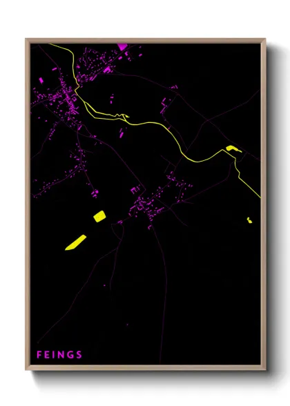 Une affiche de carte sur Feings