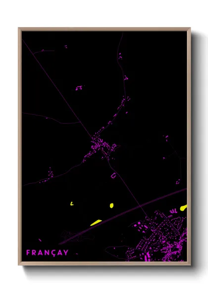 Une affiche de carte sur Françay