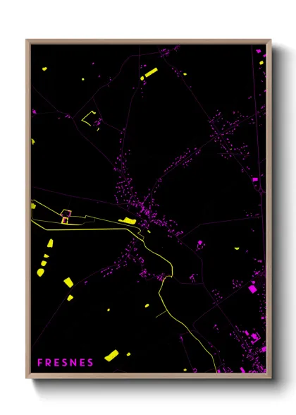 Une affiche de carte sur Fresnes
