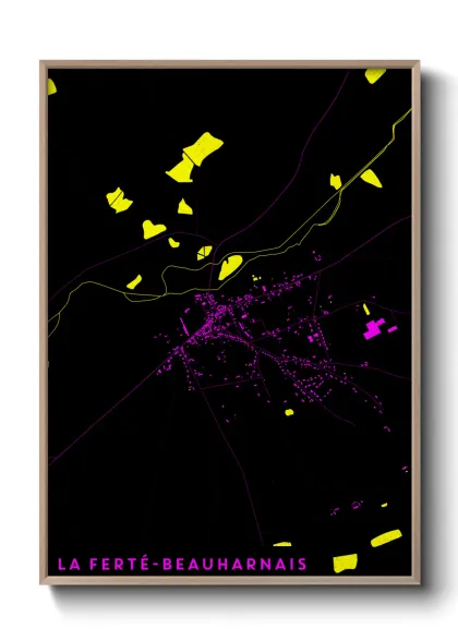 Une affiche de carte sur La Ferté-Beauharnais