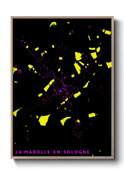 Une affiche de carte sur La Marolle-en-Sologne