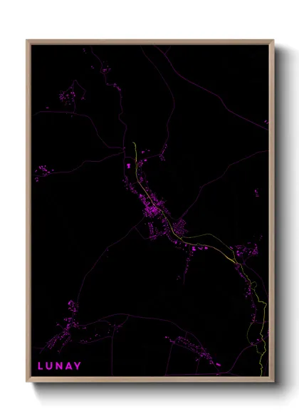 Une affiche de carte sur Lunay