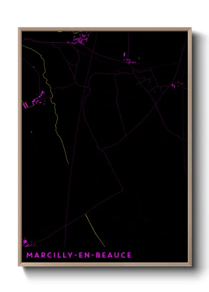 Une affiche de carte sur Marcilly-en-Beauce