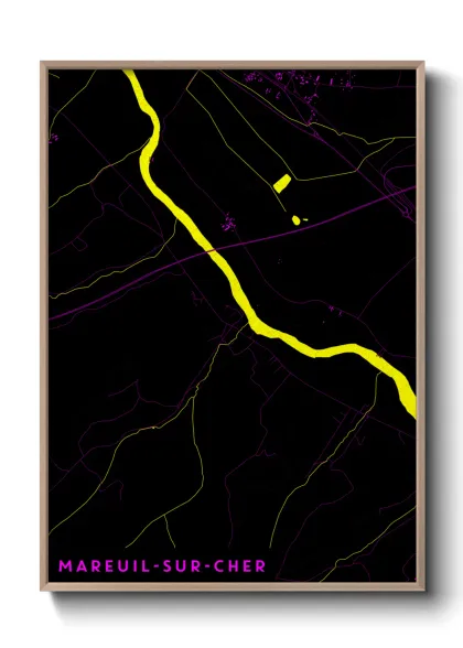 Une affiche de carte sur Mareuil-sur-Cher