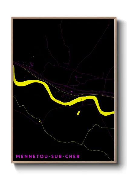 Une affiche de carte sur Mennetou-sur-Cher