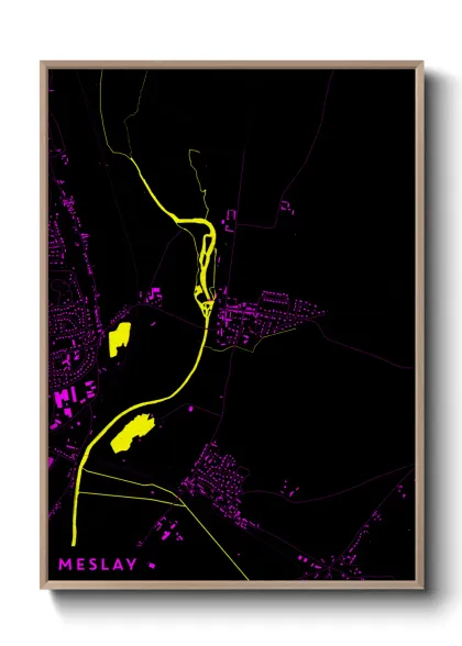 Une affiche de carte sur Meslay