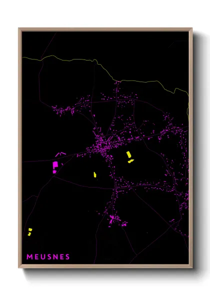 Une affiche de carte sur Meusnes