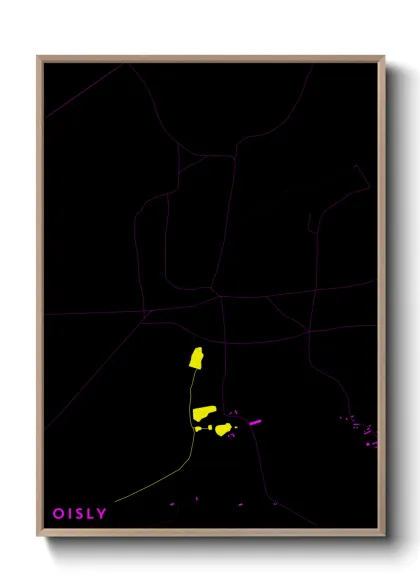 Une affiche de carte sur Oisly