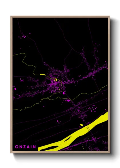 Une affiche de carte sur Onzain