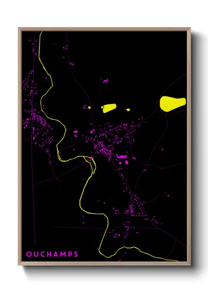 Une affiche de carte sur Ouchamps
