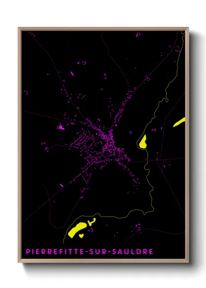 Une affiche de carte sur Pierrefitte-sur-Sauldre