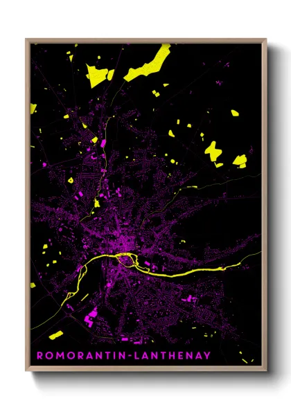Une affiche de carte sur Romorantin-Lanthenay