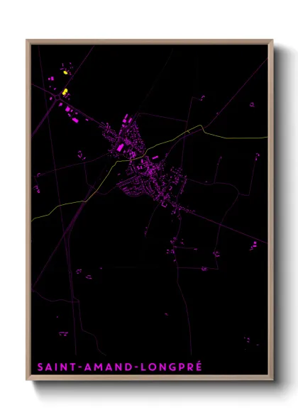 Une affiche de carte sur Saint-Amand-Longpré