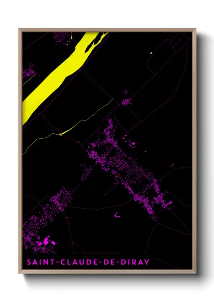 Une affiche de carte sur Saint-Claude-de-Diray