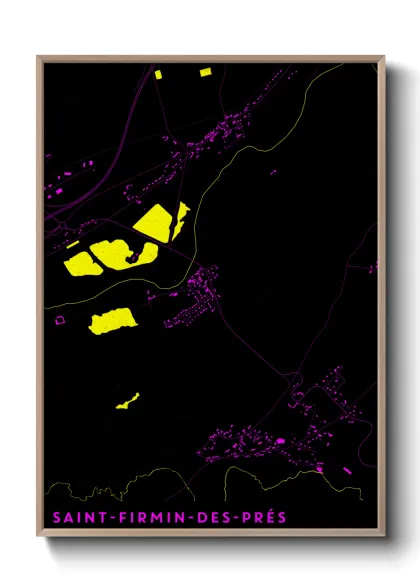 Une affiche de carte sur Saint-Firmin-des-Prés