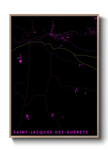 Une affiche de carte sur Saint-Jacques-des-Guérets