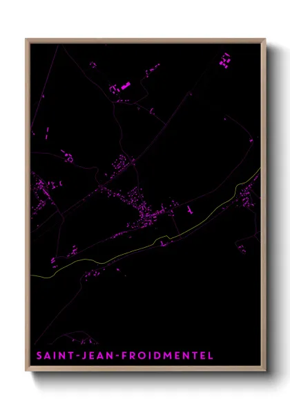 Une affiche de carte sur Saint-Jean-Froidmentel