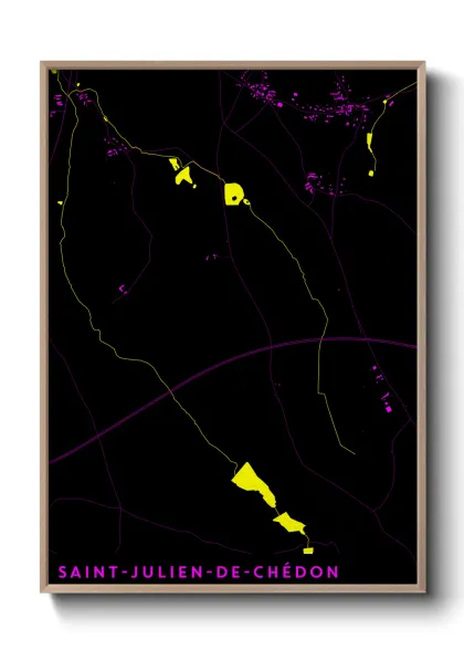 Une affiche de carte sur Saint-Julien-de-Chédon