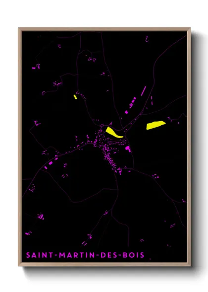 Une affiche de carte sur Saint-Martin-des-Bois