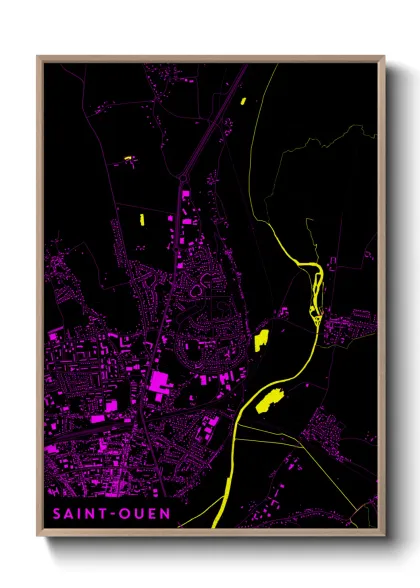 Une affiche de carte sur Saint-Ouen