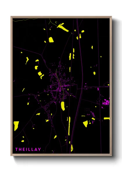 Une affiche de carte sur Theillay