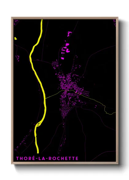 Une affiche de carte sur Thoré-la-Rochette