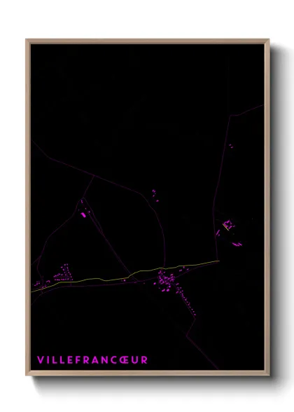 Une affiche de carte sur Villefrancœur