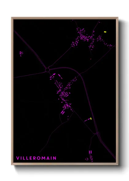 Une affiche de carte sur Villeromain