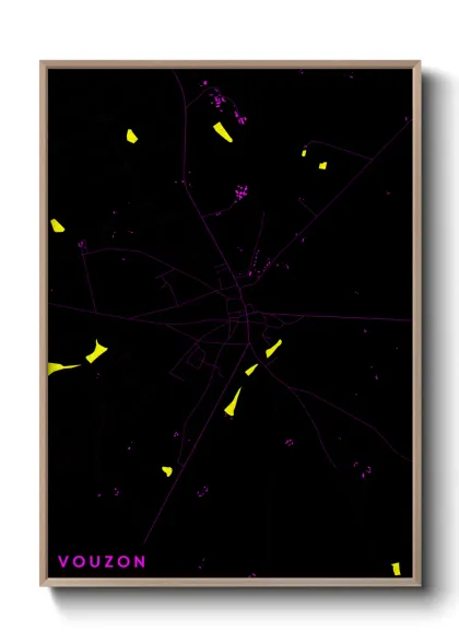 Une affiche de carte sur Vouzon