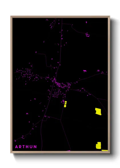 Une affiche de carte sur Arthun
