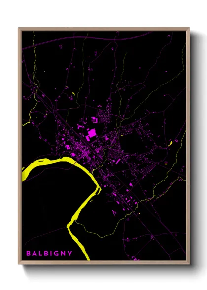 Une affiche de carte sur Balbigny