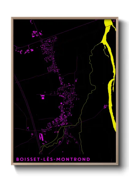 Une affiche de carte sur Boisset-lès-Montrond