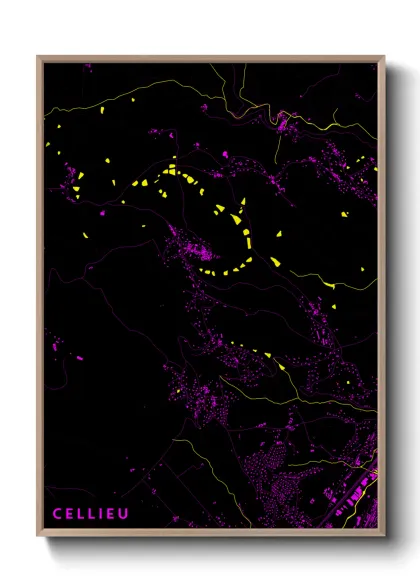 Une affiche de carte sur Cellieu