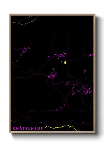Une affiche de carte sur Châtelneuf