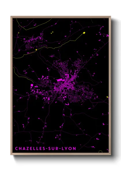 Une affiche de carte sur Chazelles-sur-Lyon