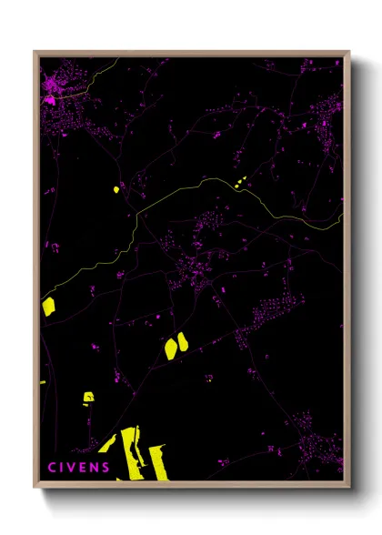 Une affiche de carte sur Civens