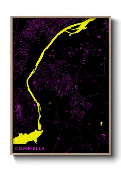 Une affiche de carte sur Commelle