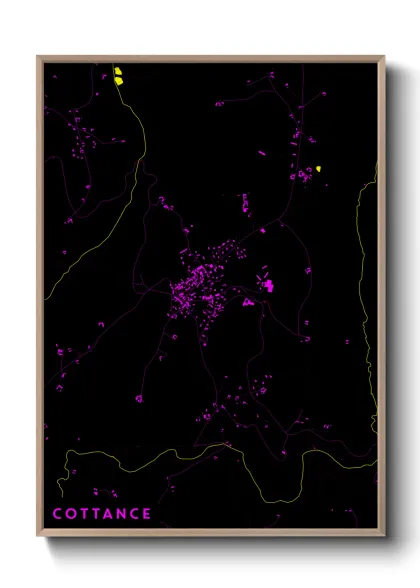 Une affiche de carte sur Cottance