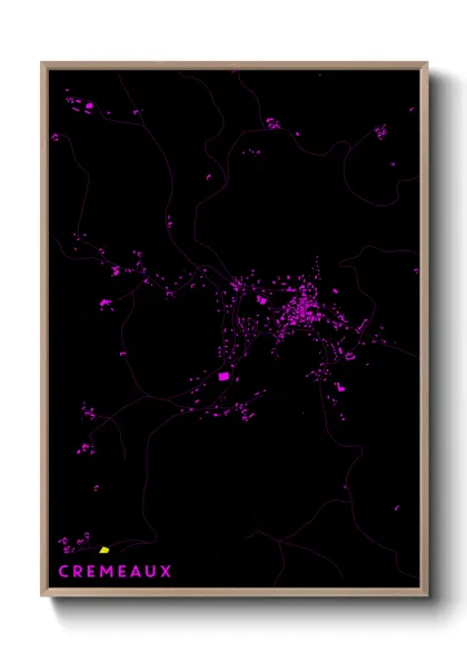 Une affiche de carte sur Cremeaux