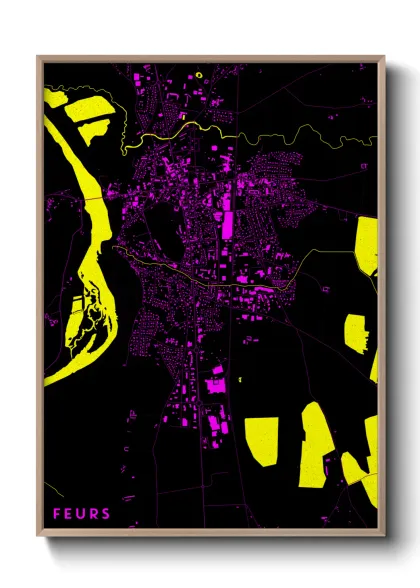 Une affiche de carte sur Feurs