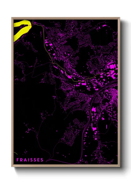 Une affiche de carte sur Fraisses