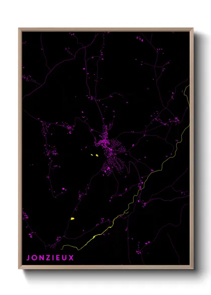 Une affiche de carte sur Jonzieux