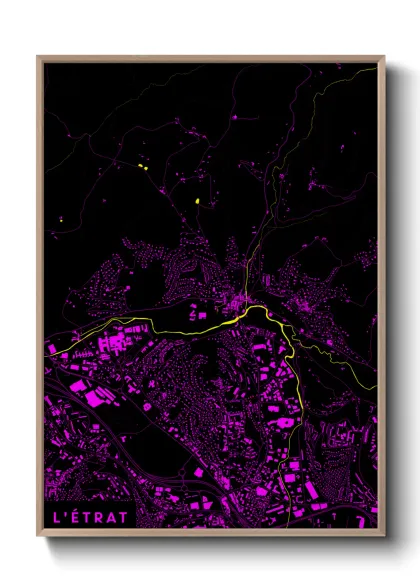 Une affiche de carte sur L'Étrat