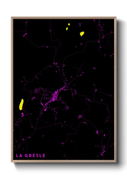 Une affiche de carte sur La Gresle
