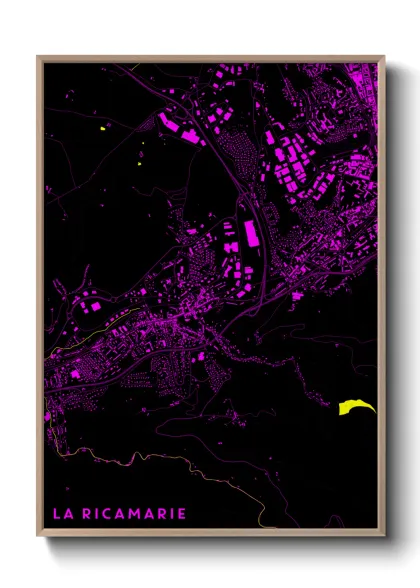 Une affiche de carte sur La Ricamarie