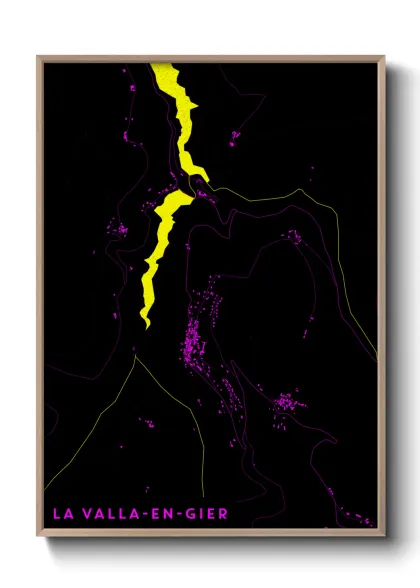 Une affiche de carte sur La Valla-en-Gier