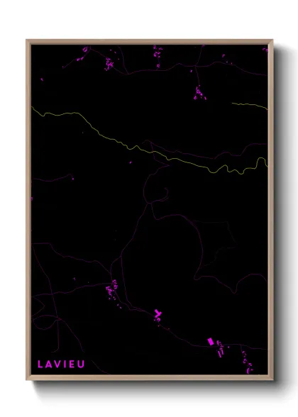 Une affiche de carte sur Lavieu