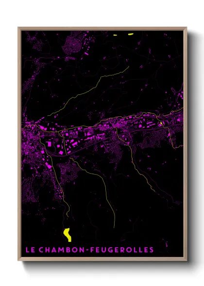 Une affiche de carte sur Le Chambon-Feugerolles