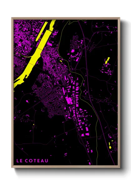 Une affiche de carte sur Le Coteau